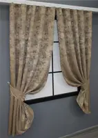 Комплект (2шт. 1,3х1,7м.) коротких штор із жакарда колекція "Sultan YL", Туреччина. Колір капучино. Код 1207ш 35-0080