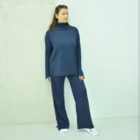 Костюм женский (джемпер оверсайз + брюки палаццо) Vivioji размер L/XL Синий (13093)