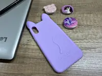Силиконовый чехол для iPhone XS / X - Ушки Кошки CoCo Cat, Лиловый