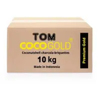 Кокосовый уголь "Tom COCO Gold Premium" для кальяна, 10 кг, 72 кубика в коробке
