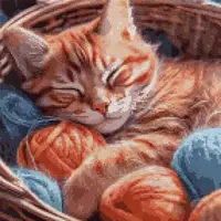 Алмазная мозаика Santi Спящий котенок 954912 40х40 см
