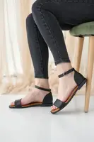 Женские босоножки кожаные летние черные Leader Style 2671 41