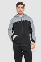 Спортивный костюм мужской на флисе, цвет черно-серый, 244R9140