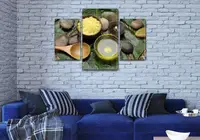 Модульные картины на кухню на ПВХ ткани, 60х90 см, (40x25-2/60x35)