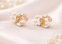 Серьги женские золотистые код 2344