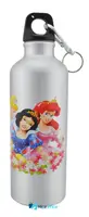 Алюминиевая бутылка с героями мультфильмов и карабином 8003-500PP (серебряная)