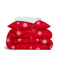 Детское постельное белье фланель в кроватку SNOWFLAKES CRANBERRY