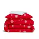Подростковое постельное белье фланель с простыней на резинке SNOWFLAKES CRANBERRY CS3