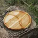 Менажница деревянная 30 см, круглая, на 3 секции, двухсторонняя
