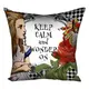 Подушка c принтом габардиновая Keep calm and wonder on 50x50 (5P_WON028)