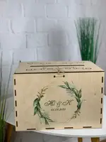 Весільна коробка для грошей з дерева з кольоровим друком