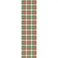 Дорожка на стол Клітинка зелено-червона 150x40 см (DR_25NG006)