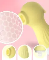 Вакуумный мини вибратор "Seahorse", цвет жёлтый, 10 режимов вакуума