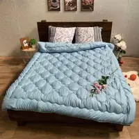 Ковдра 4 сезони 1+1 на кнопках холлофайбер блакитний 150g/m2 + 350g/m2