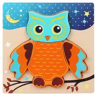 Деревянная игрушка Пазлы Bambi Животные MD 2925, 15х15 см Сова-2
