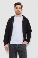 Кофта мужская на молнии с капюшоном, цвет черный, 238R103