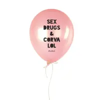 Шарик надувной "Sex Drugs & Corvalol" pink