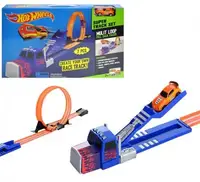Уценка. Трек c запуском "Hot Wheels", 7 деталей - машинки внутри коробки