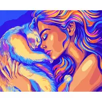 Картина по номерам Santi Девушка с котиком 954505 40х50 см