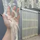 Готовая (3х2,5м.) тюль фатин с вышивкой Корд и люрексом. Цвет молочный с золотистым. Код 1852т 42-1195