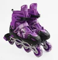 Роликовые коньки 566-L Best Roller колеса PVC светящиеся. Violet (размер 39-43) (173841)