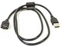 Кабель PowerPlant USB 2.0 AF – AM, 1.0 м, One ferrite