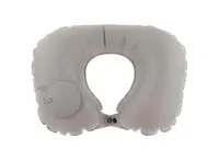 Надувная подушка со встроенной помпой Travel Neck Pillow Серая