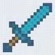 Алмазная мозаика (мини) "Майнкрафт (Minecraft) Меч", 10х10 см