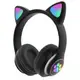 Беспроводные наушники с кошачьими ушками и RGB подсветкой Cat YR-28 Чёрные