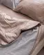 Постельное белье семейное Dushka Home Страйп сатин 20551 160х215х2 см светло-серое с бежевым
