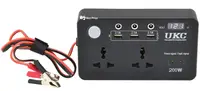 Перетворювач UKC авто інвертор 12V-220 V 200 W з екраном (3 USB, 2 розетки, 3 порти 5.5х2.5) (7064)