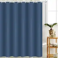 Шторка для ванни з поліестеру водонепроникна Bathlux 180x180 см з кільцями, фіранка для ванної кімнати