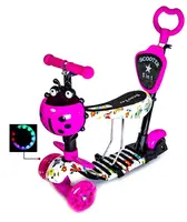 Самокат Scooter Божа корівка 5 в 1, із батьківською ручкою. Multicolor (959350826)