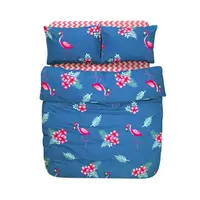 Постельное белье Lotus Home Perfect Ranforce - Flamingo голубой полуторный