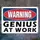 Табличка металлическая Warning gerius at work 26х18,5 см (MET_20J028_WH)