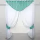 Кухонный комплект, (270х170см.) шторки с ламбрекеном и подхватами. Цвет бирюзовый с белым. Код 084к 52-0437