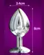 Металлическая анальная пробка Silver white crystal, размер М