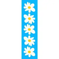 Дорожка на стол Білі квітки на блакитному фоні 150x40 см (DR_24A020)