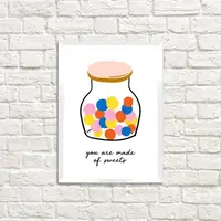 Постер в рамке You are made of sweets 21x30 см, A4 (WMT4_21L001_WH)