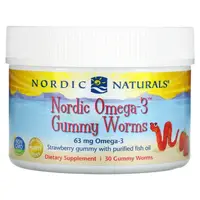 Жирні кислоти Nordic Naturals Nordic Omega-3 Gummies Worms, 30 желейок Полуниця