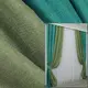 Шторы из ткани "Лён Мешковина". Цвет бирюзовый с оливковым. Код 014дк (111-106ш) 2,5 (2шт. 2,5х2,7м.)