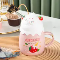 Кружка з кришкою та трубочкою Strawberry ice cream 1 7851 400 мл