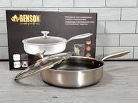 Сковорода глубокая с крышкой Benson BN-588 28 см