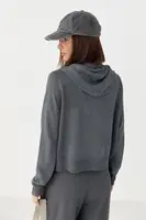В'язаний кардиган з капюшоном - темно-сірий цвет, ONE SIZE (є розміри)