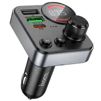 Адаптер автомобильный HOCO Alegria dual port car BT FM transmitter E86 |2USB/Type-C, 48W/3A, PD/QC|