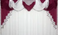 Ламбрекен на карниз 2,5м. модель №88. Колір бордовий з білим. Код 088л