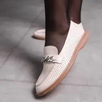 Лофери жіночі Fashion Bitcoin 3592 37 розмір 24 см Бежевий