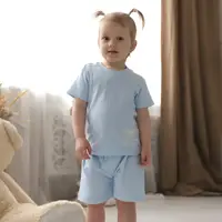 Детский костюм для девочки (футболка+шорти) GABBI KS-25-11 Голубой на рост 86 (14504)