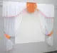 Кухонный комплект, шторки с ламбрекеном и подхватами, на карниз 2м. Цвет белый с персиковым. Код 103к
