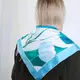 Платок шелковый Армани с принтом  Блакитні квіти 68х68 см (HUST_25M026)
